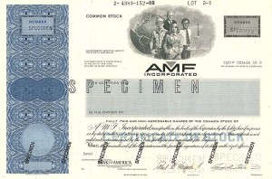 AMF Incorporated - American Machine and Foundry - Specimen Stock Certificate